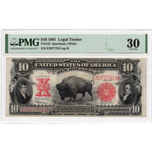 Load image into Gallery viewer, 1901 $10 "Bison" Legal Tender Large Note - PMG VF30 - Fr. 122 - Antebellum Numismatics