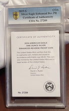 Load image into Gallery viewer, 2019-S Silver Eagle Enhanced Reverse Proof - PCGS PR70 w/ Slabbed COA & Box!!!