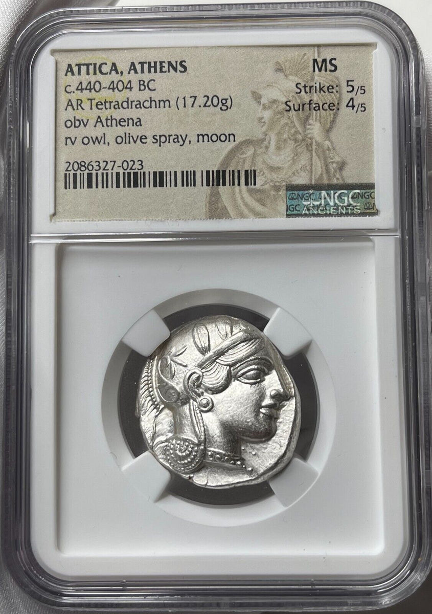 Attica Athens Tetradrachm - Ancient Greek Owl 440-404 B.C. - NGC