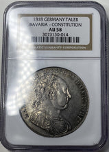 Load image into Gallery viewer, 1818 Germany Bavaria Silver Thaler - "Constitution"- NGC AU58 - Superb Original!