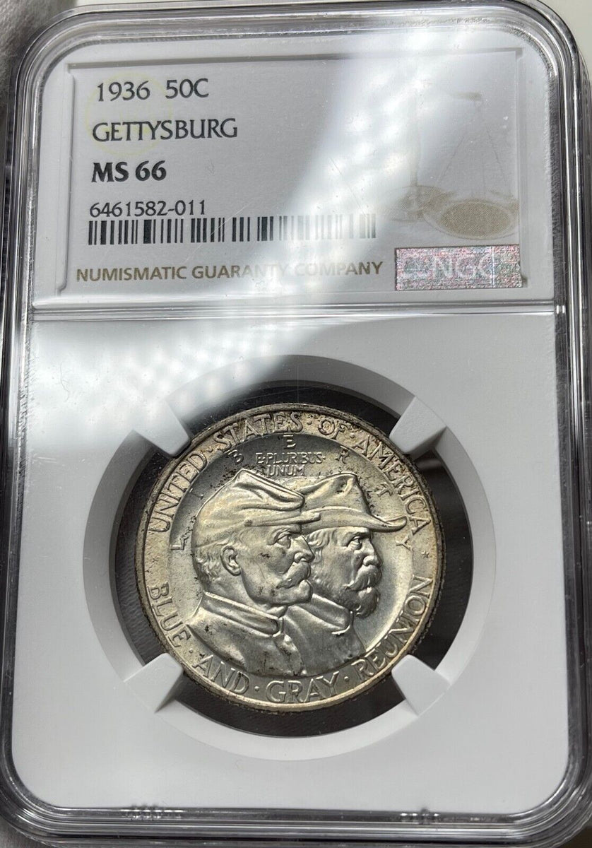 1936 Gettysburg Commemorative Silver Half Dollar - GEM++ - NGC