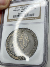 Load image into Gallery viewer, 1818 Germany Bavaria Silver Thaler - "Constitution"- NGC AU58 - Superb Original!