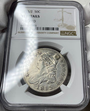 Load image into Gallery viewer, 1815/2 Capped Bust Half Dollar -The Rare Key Date of the Series! NGC VF Details