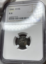 Load image into Gallery viewer, 1846 Seated Liberty Half Dime - NGC G6 - Problem-Free Original - RARE Key Date!!