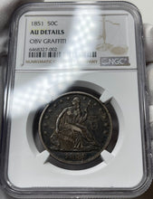 Load image into Gallery viewer, 1851-P Seated Liberty Half Dollar - NGC AU Details - Tough Mintage! Very Rare!