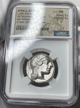 Load image into Gallery viewer, Attica Athens Tetradrachm - Ancient Greek Owl 440-404 B.C. - NGC MS 5/5 & 4/5!