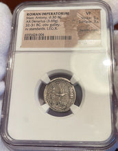 Load image into Gallery viewer, Roman Imperatorial Marc Antony Denarius 32-31 BC - NGC VF - "10th Legion Galley"