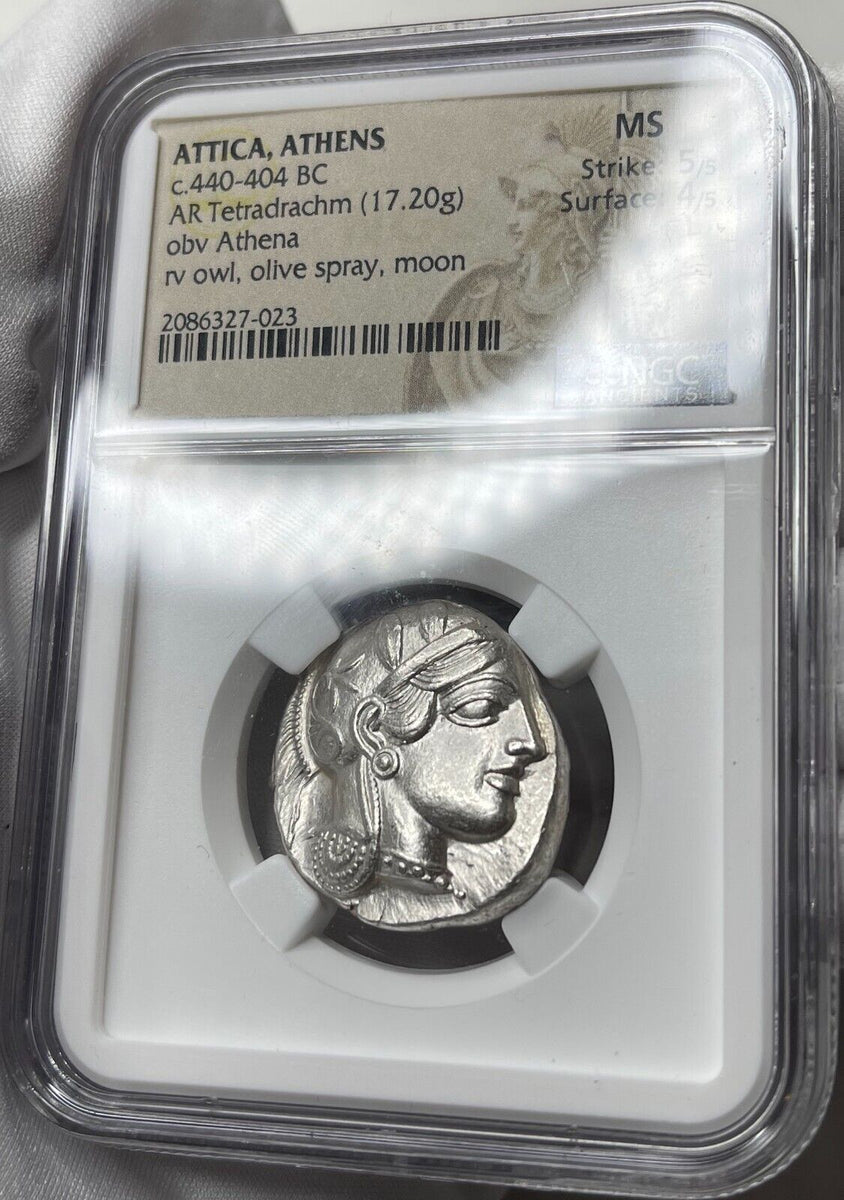 Attica Athens Tetradrachm - Ancient Greek Owl 440-404 B.C. - NGC