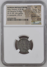 Load image into Gallery viewer, Roman Imperatorial Marc Antony Denarius 32-31 BC - NGC VF - "10th Legion Galley"