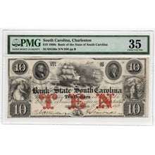 Load image into Gallery viewer, 1860s - $10 Bank of South Carolina, Charleston - PMG 35 Obsolete - Antebellum Numismatics
