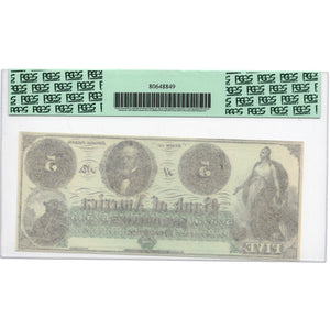1800's $5 Bank of America, Providence RI - PCGS 67 PPQ Obsolete Remainder - Antebellum Numismatics