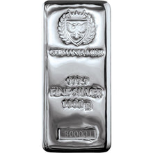 Load image into Gallery viewer, Germania Mint Premium 1 Kilo Silver Bar - 1000 Grams Fine Silver - W/ Serial #
