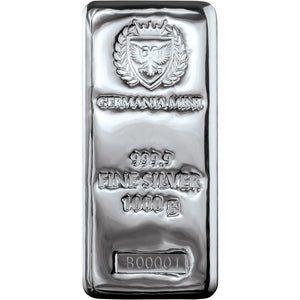 Germania Mint Premium 1 Kilo Silver Bar - 1000 Grams Fine Silver - W/ Serial #