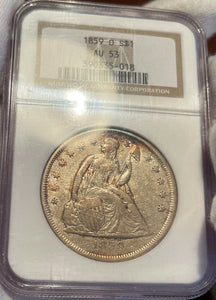 1859-O Seated Liberty Silver Dollar - NGC AU53 - Nice Higher Grade Original!