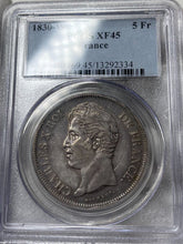 Load image into Gallery viewer, 1830-W France Silver 5 Francs &quot;Charles X&quot; - PCGS XF45 - Original w/ Eye Appeal!
