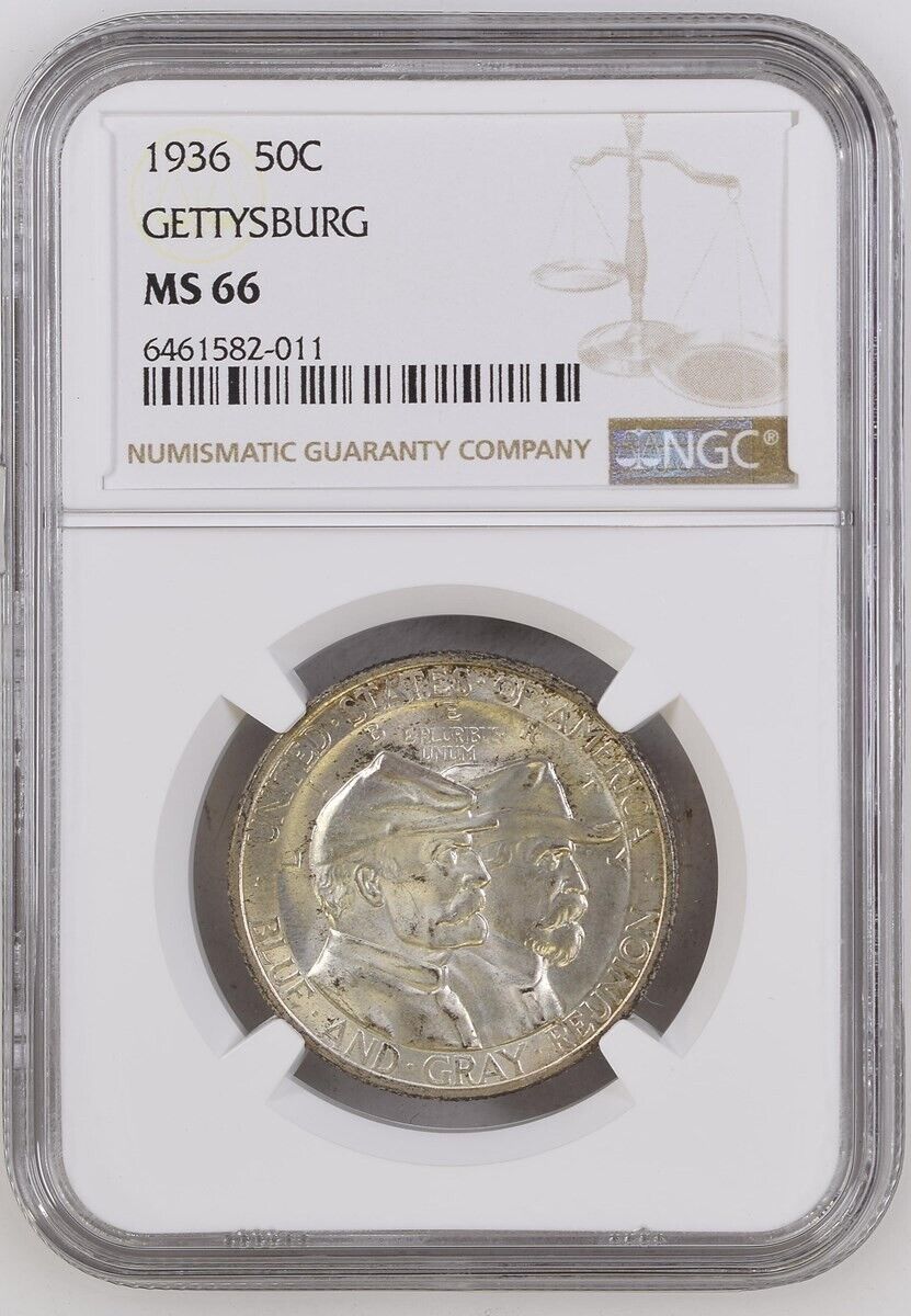 1936 Gettysburg Commemorative Silver Half Dollar - GEM++ - NGC