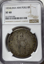 Load image into Gallery viewer, 1834 Lima MM Peru 8 Reales - NGC XF40 -Sweet Original Example! Choice Eye Appeal
