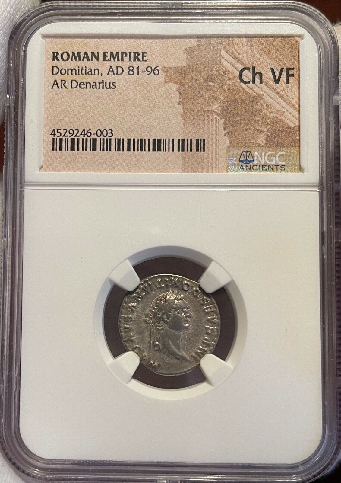Roman Empire Domitian AR Denarius 81-96 AD - NGC Choice VF - Scarcer Reverse