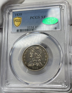 1835 Capped Bust Quarter - PCGS XF40 CAC - Exceptional Eye Appeal & Originality!