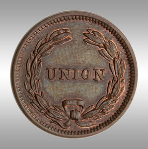 1863 US Patriotic Civil War Token - "Liberty, Union" - Beautiful Choice Uncirculated! Civil War Era Token!