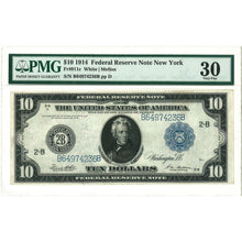 Load image into Gallery viewer, 1914 - $10 Federal Reserve Note - NY - PMG VF-30 - Antebellum Numismatics
