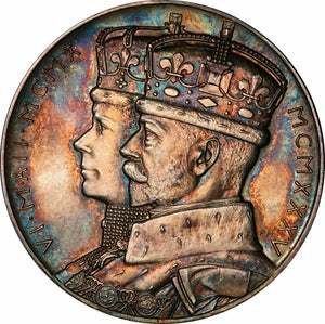 1935 Great Britain Silver Medal King George V Silver Jubilee Medal - PCGS SP62! Beautiful Toning!