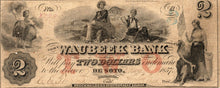 Load image into Gallery viewer, 1857 $2 Waubeek Bank of De Soto, Nebraska Territory Obsolete Note - Rare!
