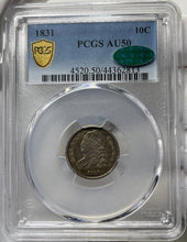 Load image into Gallery viewer, 1831 Capped Bust Dime - PCGS AU50 CAC - Exceptional Eye Appeal &amp; Originality!!
