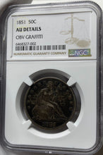 Load image into Gallery viewer, 1851-P Seated Liberty Half Dollar - NGC AU Details - Tough Mintage! Very Rare!
