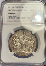 Load image into Gallery viewer, 1913-A Germany Prussia 3 Mark &quot;Napoleon Defeat&quot; - NGC MS66+ - Superb GEM!
