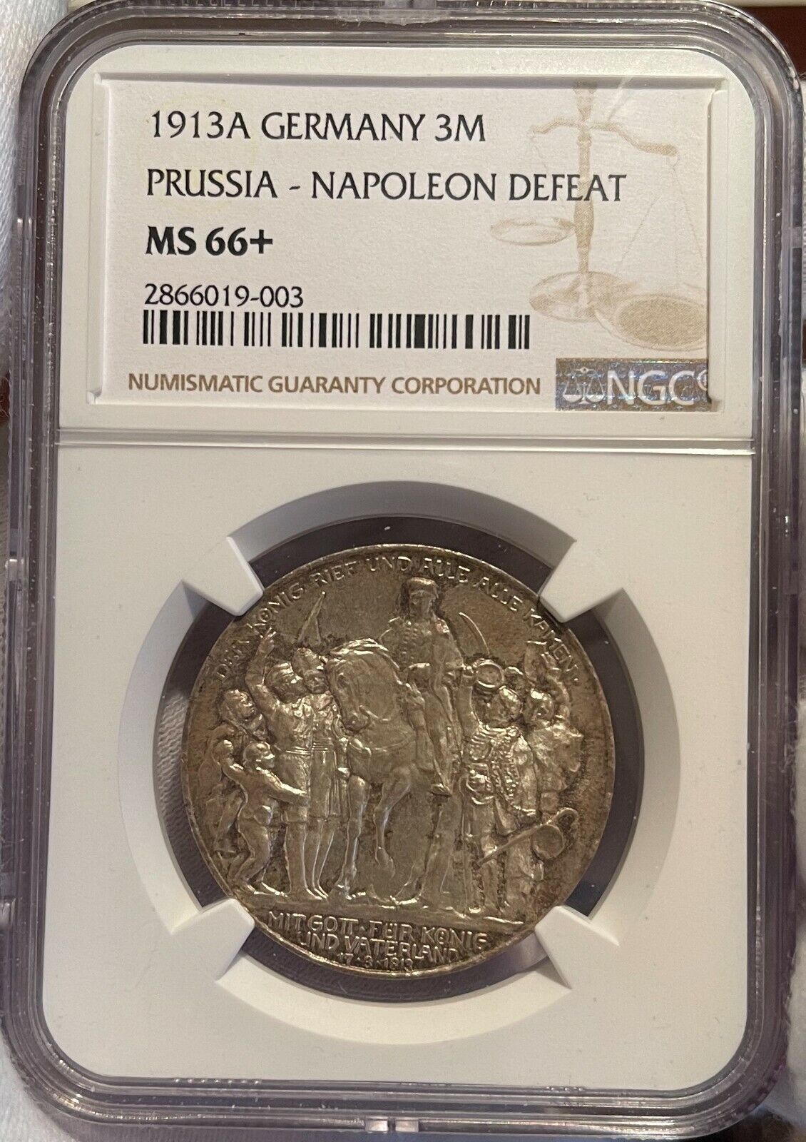 1913-A Germany Prussia 3 Mark 