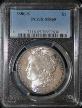 Load image into Gallery viewer, 1880-S Morgan Silver Dollar - PCGS MS65 - Great Eye Appeal &amp; Toning!! GEM
