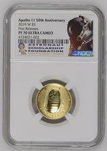 Load image into Gallery viewer, 2019-W $5 Proof Gold Apollo 11 50th Anniv. Commemorative - NGC PF70 Ultra Cameo
