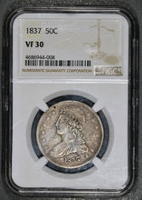 Load image into Gallery viewer, 1837 Capped Bust Half Dollar &#39;Reeded Edge&#39; - NGC VF30 - Nice Original Type Coin!

