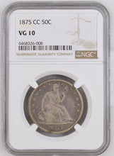 Load image into Gallery viewer, 1875-CC Seated Liberty Half Dollar - NGC VG10 - Nice Pleasant Original Example!
