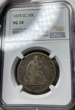 Load image into Gallery viewer, 1875-CC Seated Liberty Half Dollar - NGC VG10 - Nice Pleasant Original Example!
